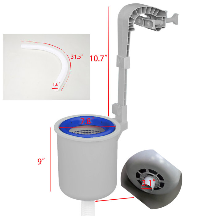 FixtureDisplays Wall Mount Surface Skimmer Above Ground Pool Surface